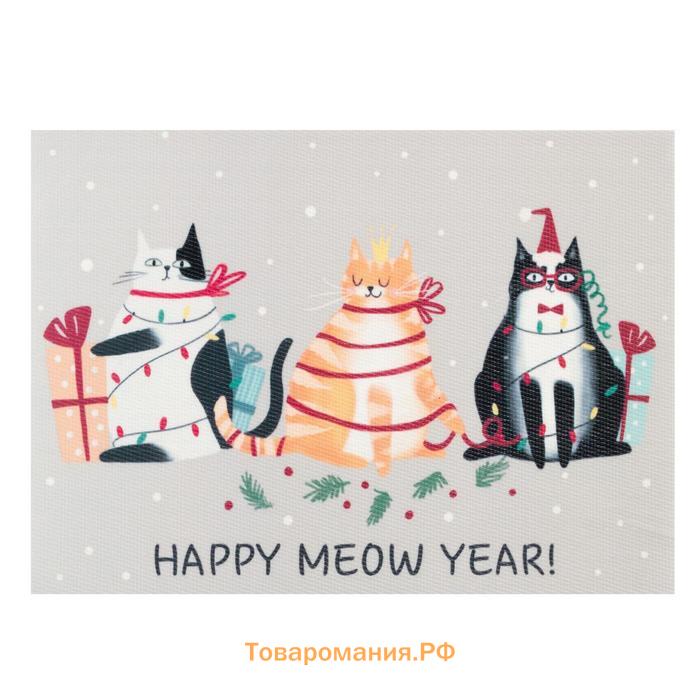 Новогодняя салфетка на стол Meow Year ПВХ, 40х29 см