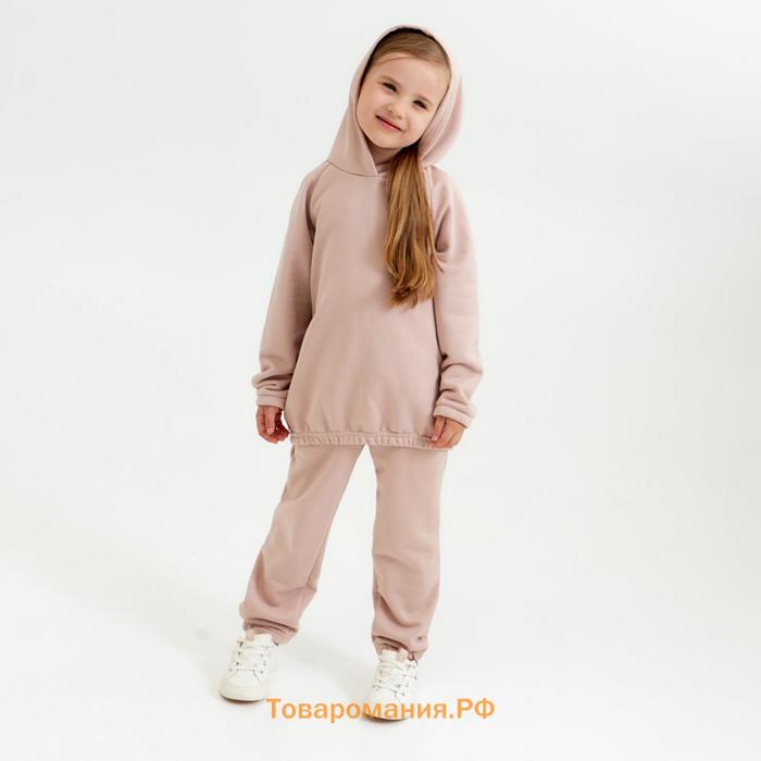 Костюм детский (худи, брюки) Casual Collection KIDS цвет пудровый, рост 122