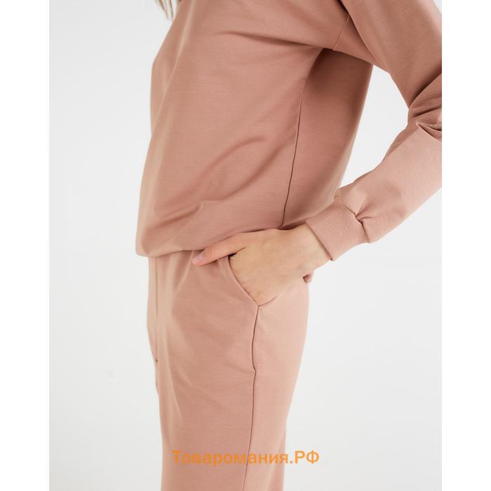 Костюм женский (свитшот, брюки) MINAKU: Casual Collection цвет песочный, размер 44