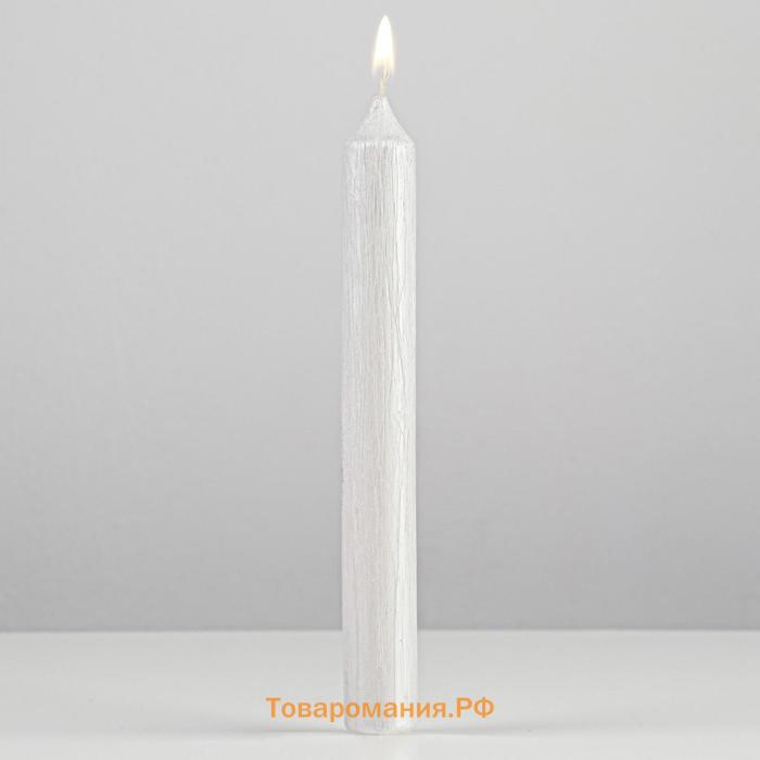 Свеча античная "Винтаж", 17х1,8  см, лакированная белый перламутр