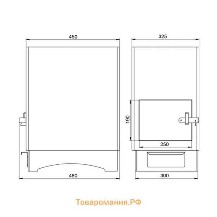 Печь банная / отопительная «Копеечка», без бака