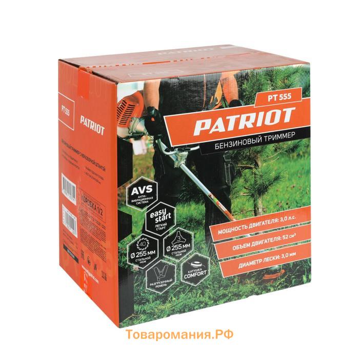 Триммер бензиновый PATRIOT PT555, 2Т, 2.21 кВт, 3 л.с, 6500 об/мин, скос 41.5/23 см