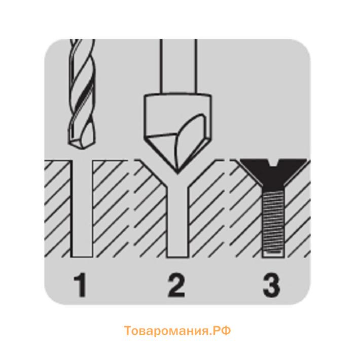 Зенкер по дереву и цветным металлам KWB, d=20 мм, угол конуса 90°, хвостовик d=8 мм