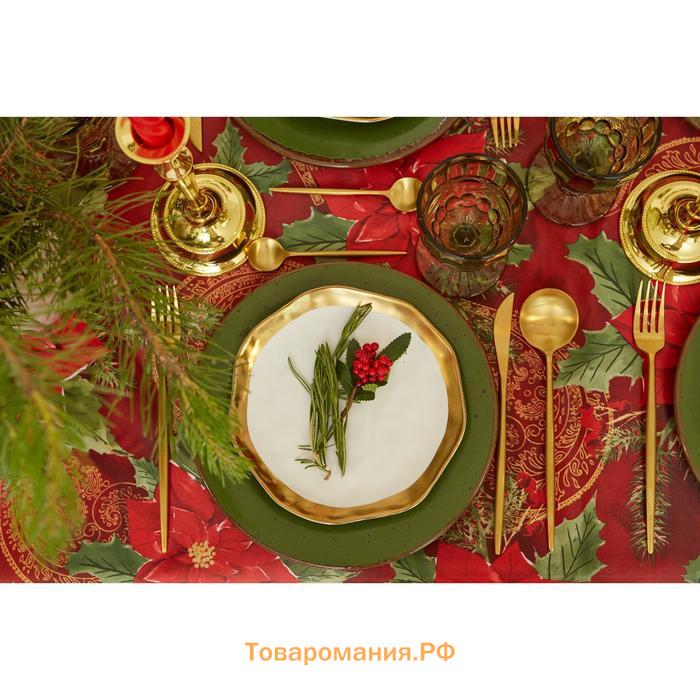 Скатерть новогодняя  "Волшебный праздник" 145*220 +/- 2 см, 100% п/э
