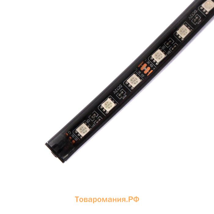 Подсветка салона 18 LED-5050, 32 см, пульт, светомузыка, мультисвет RGB, 4 шт