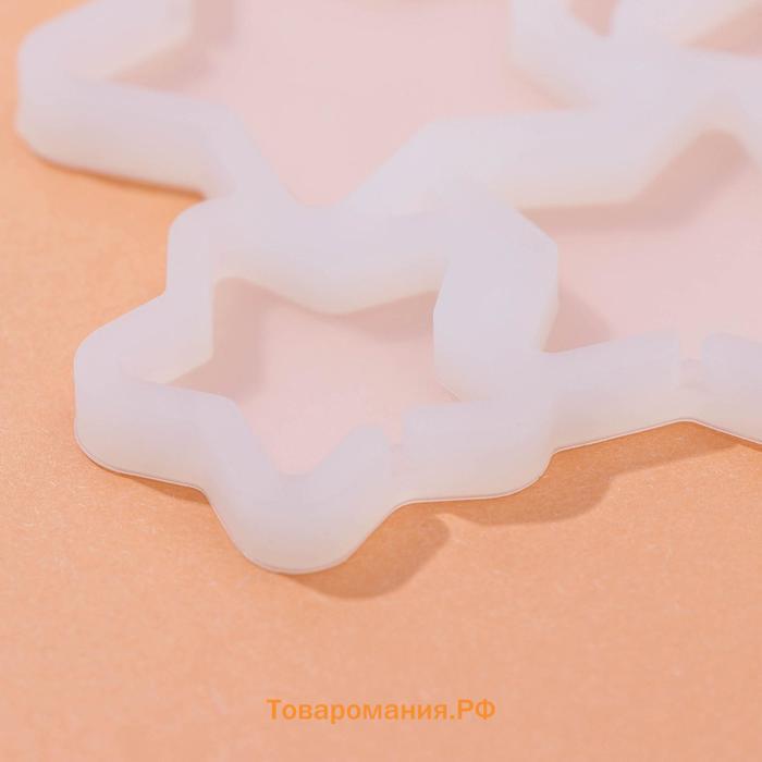 Форма для леденцов новогодняя  «Звёзды», силикон, 15.5×13.5×0.7 см, 6 ячеек, белая