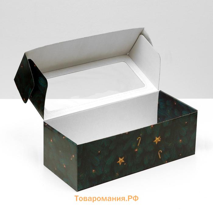 Коробка самосборная, с окном, «Счастливого Рождества», 16×35×12 см