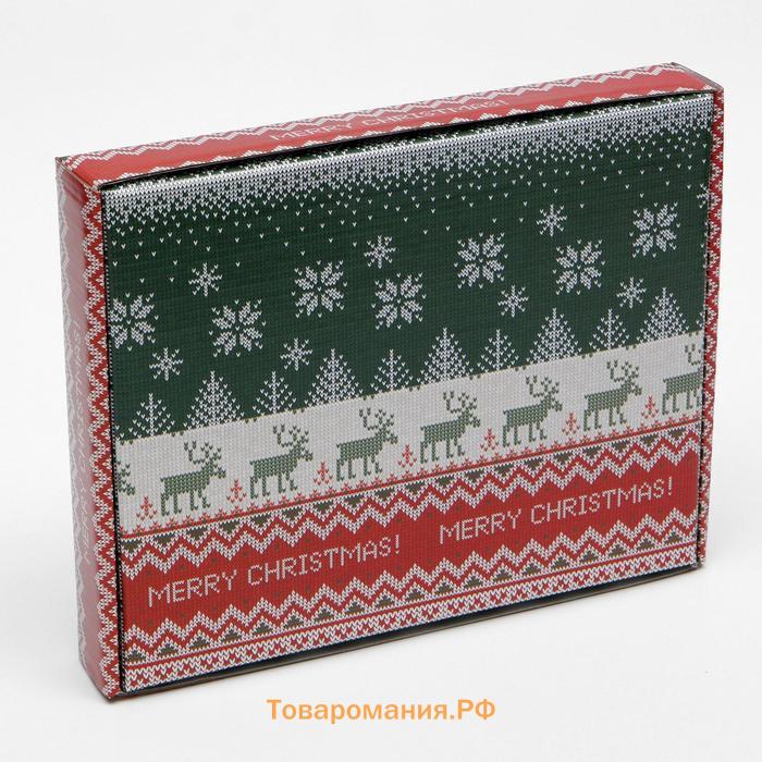 Коробка сборная крышка - дно с окном, «Скандинавия», 26×21×4 см