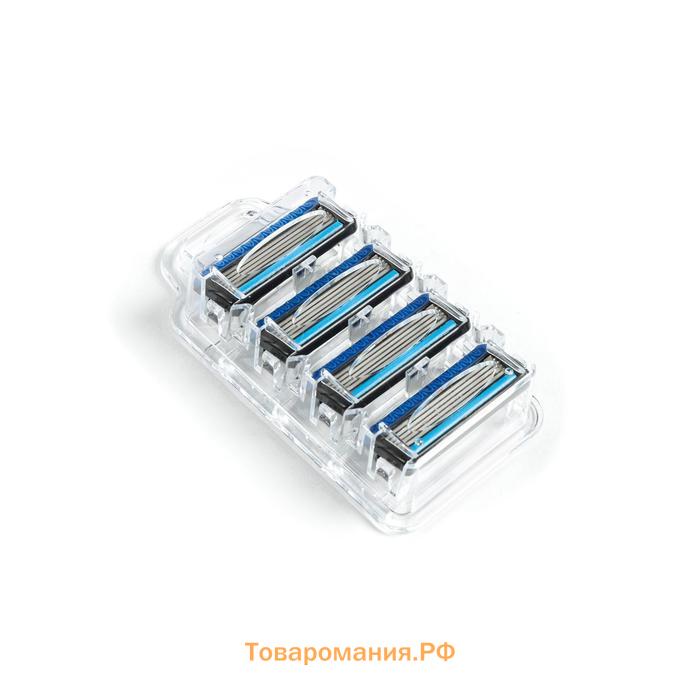 Сменные кассеты Toptech Razor 5, совместимые с Gillette Fusion 5, 4 шт. с 5 лезвиями