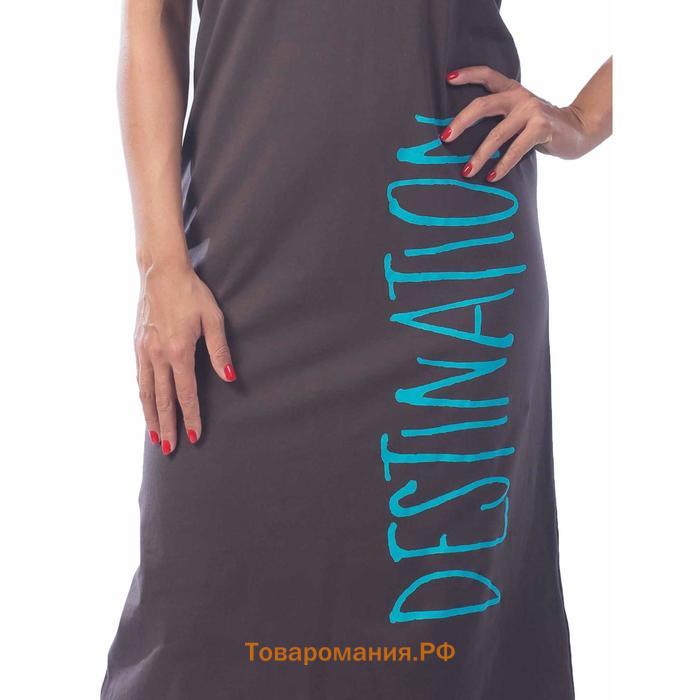 Платье женское, размер 50, цвет коричневый