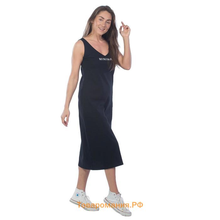 Платье женское, размер 56, цвет чёрный