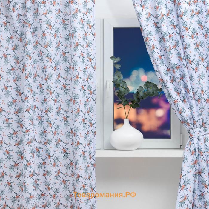 Комплект штор для кухни с подхватами Berry garden, 145×180 см-2 шт., 100% п/э
