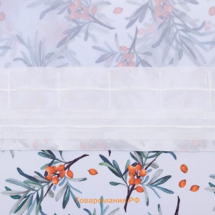 Комплект штор для кухни с подхватами Berry garden, 145×180 см-2 шт., 100% п/э