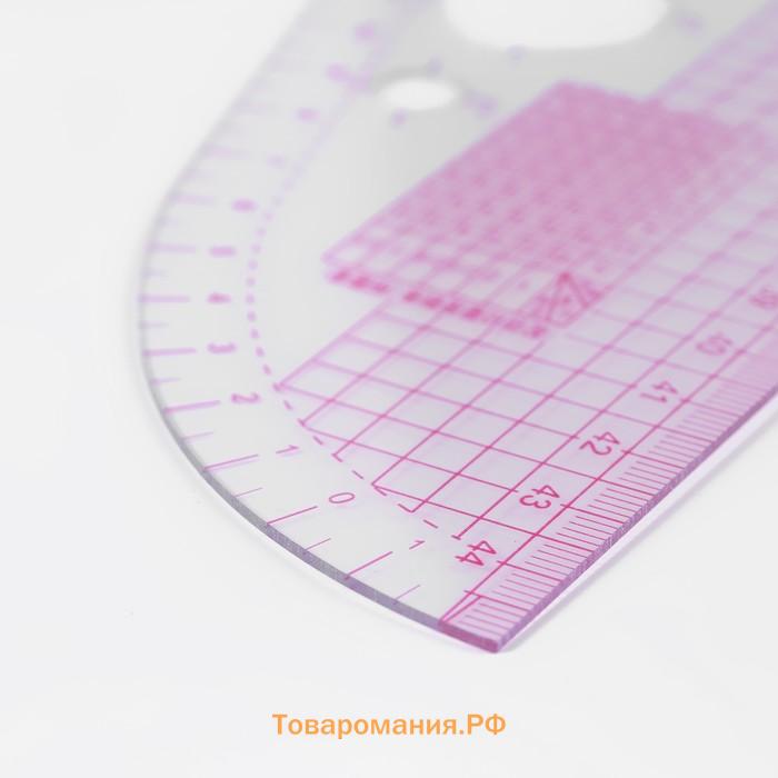 Лекало портновское метрическое «Сапог», 45 × 13 см, толщина 0,5 мм, цвет прозрачный