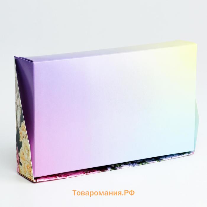 Коробка складная с окном «Цветы», 20×12×4 см