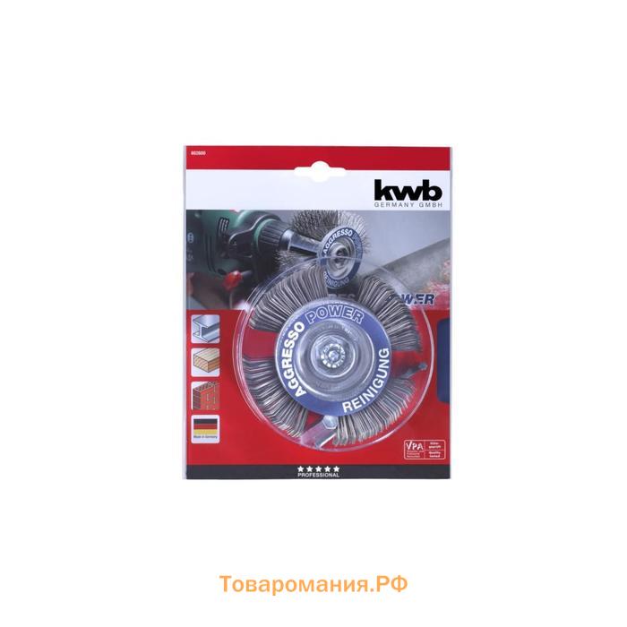 Кордщетка плоская для дрели KWB AGGRESSO, d=110 мм, жесткая, 3 предмета