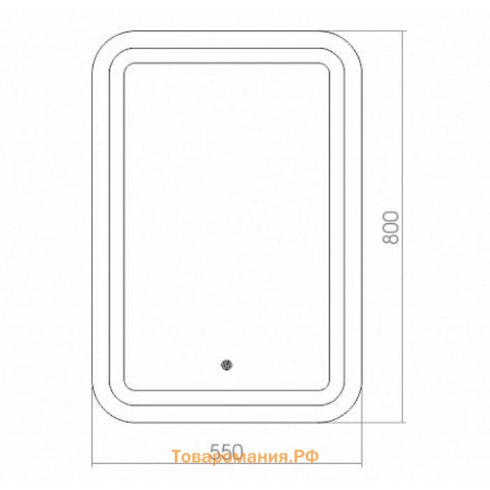 Зеркало с Doratiz LED подсветкой «Марта», 550х800 мм, сенсорный выключатель, диммер