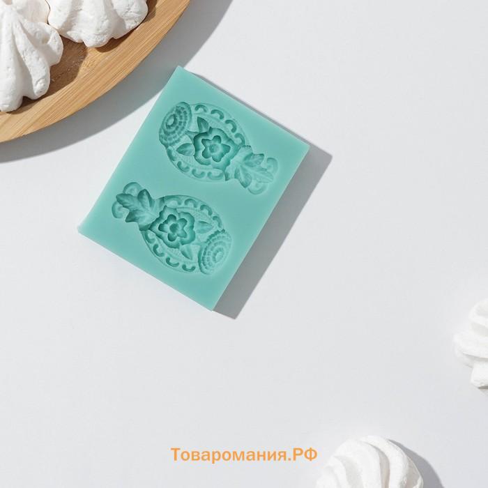 Молд для заливки «Гавайский ананас», силикон, 7.5×6 см, зелёная