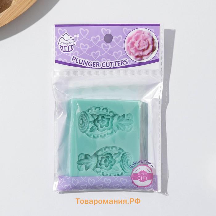 Молд для заливки «Гавайский ананас», силикон, 7.5×6 см, зелёная