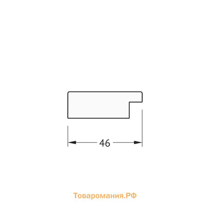 Зеркало в багетной раме, чеканка белая 46 мм,  48,2х48,2 см