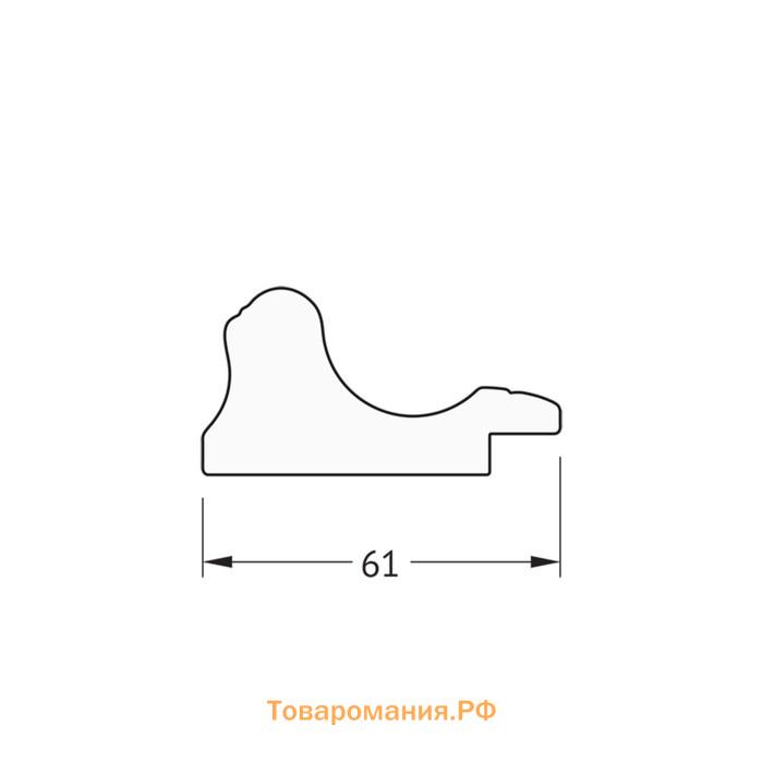 Зеркало в багетной раме, золотой акведук 61 мм, 50,4х50,4 см