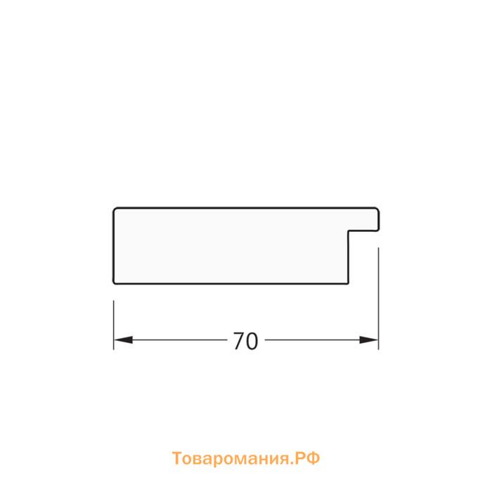 Зеркало в багетной раме, соты титан 70 мм, 63,0х63,0 см