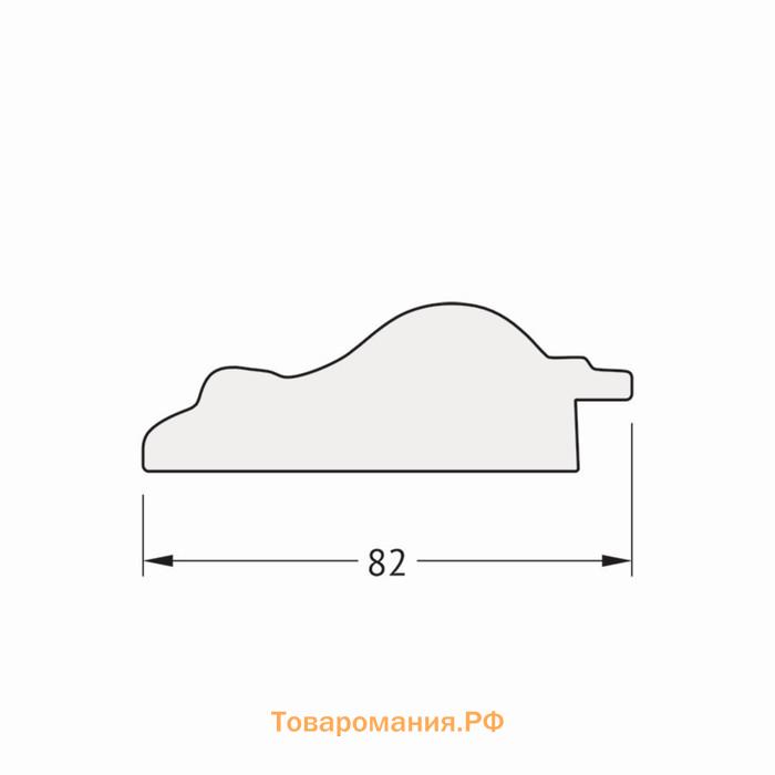 Зеркало в багетной раме, старый гипс 82 мм, 65,2х65,2 см