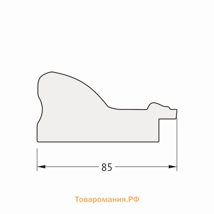 Зеркало в багетной раме, виньетка античное серебро 85 мм, 65,4х65,4 см