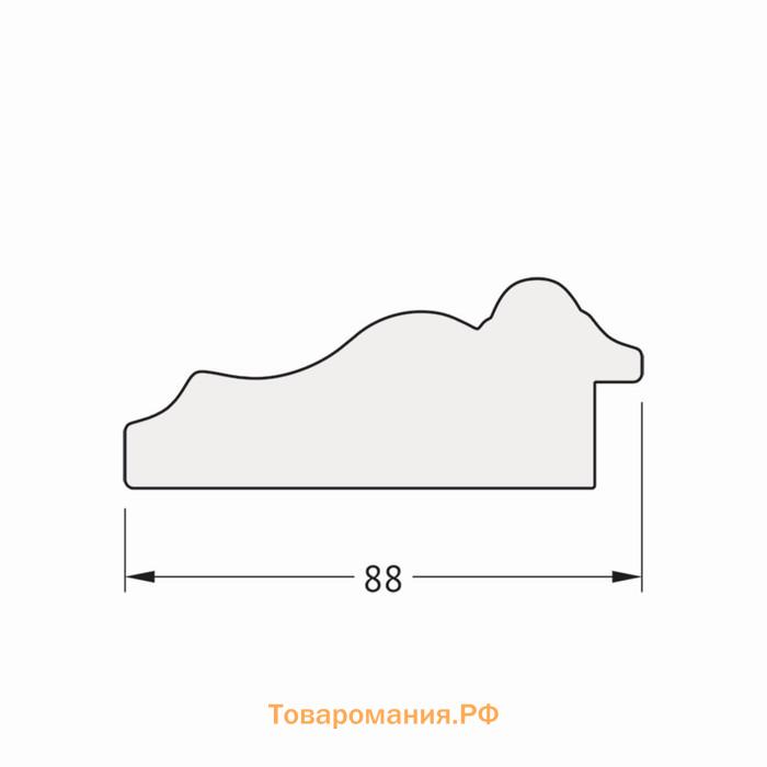 Зеркало в багетной раме, римское золото 88 мм,  66,6х66,6 см