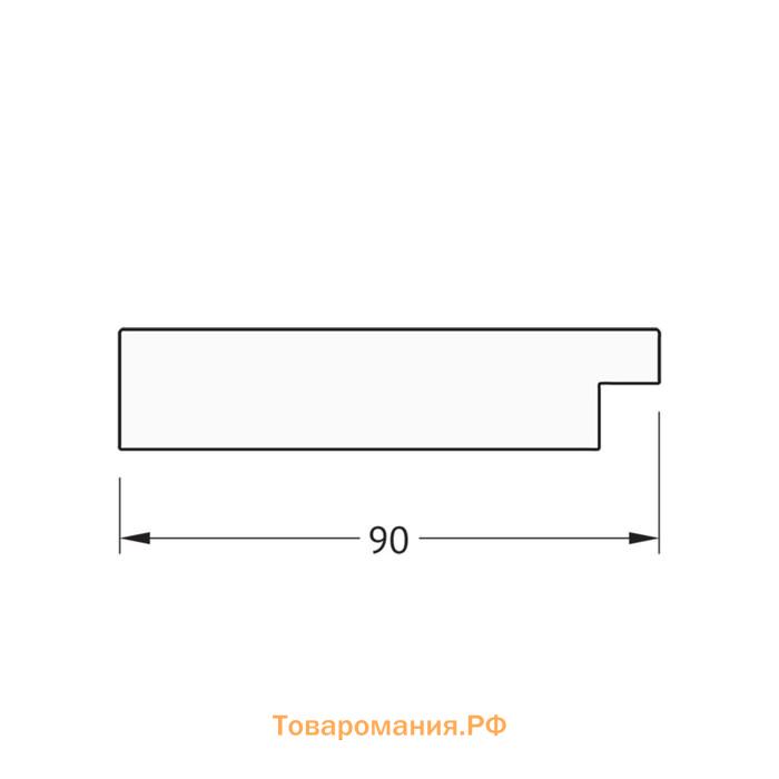 Зеркало в багетной раме, золотые дюны 90 мм, 56,6х56,6 см