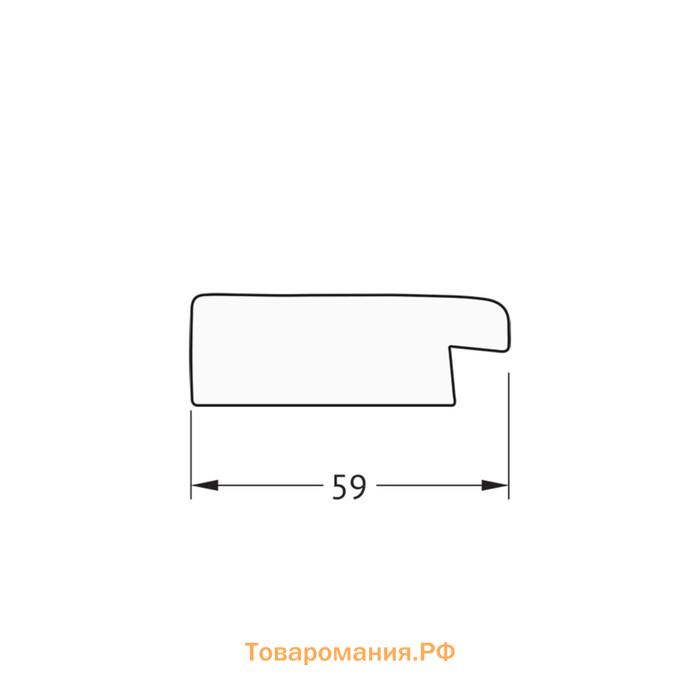 Зеркало в багетной раме, травленое серебро 59 мм, 70x90 см