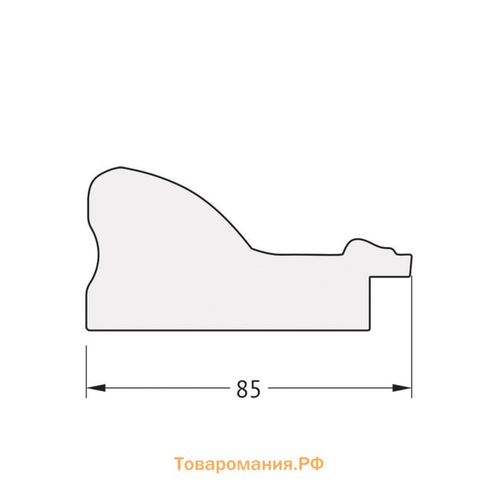 Зеркало в багетной раме, виньетка античное серебро 85 мм, 65x85 см