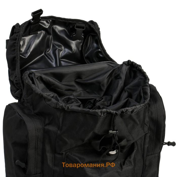 Рюкзак туристический Adventure, 70 л, с карманами, чёрный