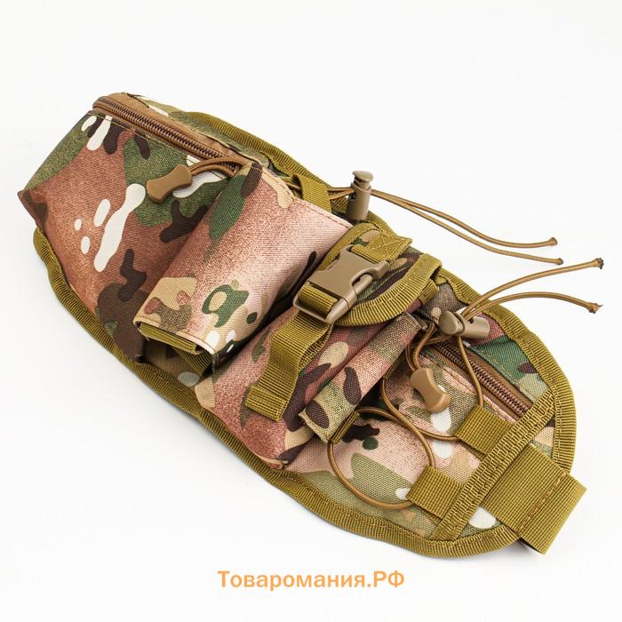 Сумка поясная Adventure, с доп карманами, камуфляж