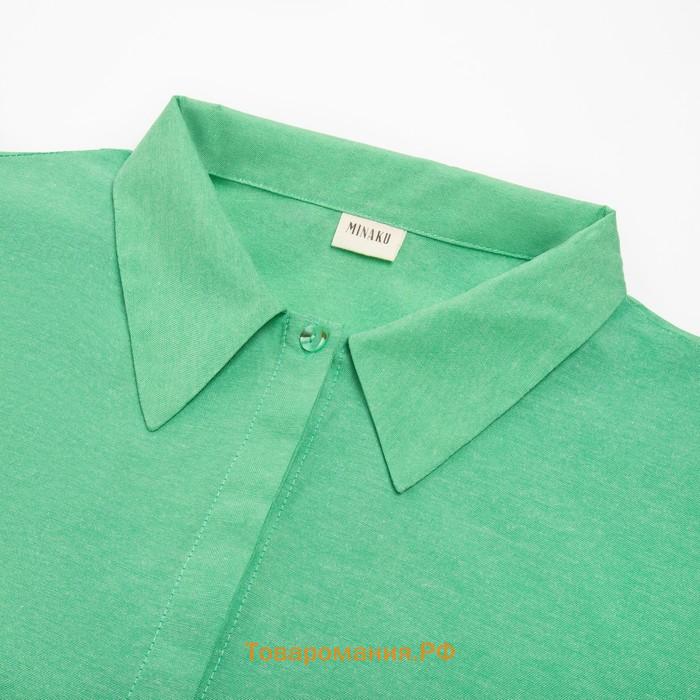Костюм женский (блузка, шорты) MINAKU: Casual Collection цвет зелёный, размер 42
