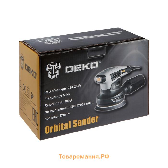 Шлифмашина эксцентриковая DEKO DKG400-125, 400 Вт, d=125 мм, 7000-14000 об/мин