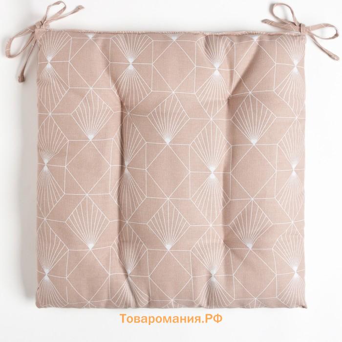 Подушка на стул  Geometry, 42×42×7 см, 100% хлопок, 164 г/м²