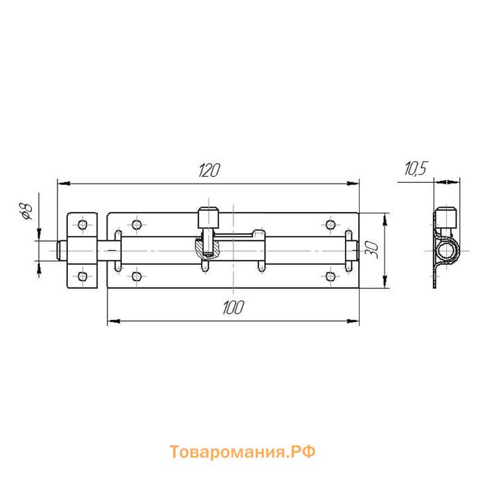 Засов "Киров" Секрет ЗД-07, белый