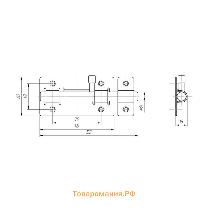 Засов "Киров" Секрет ЗД-01, круглый, белый