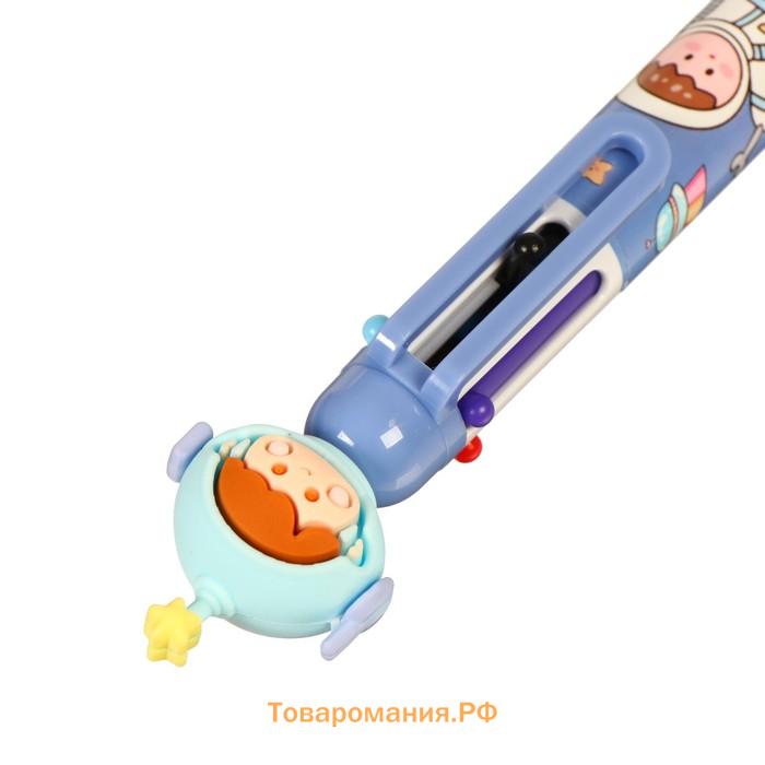 Ручка шариковая "Космонавт" 6-цветная, 0.5 мм, МИКС (штрихкод на штуке)