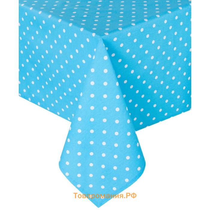 Скатерть Blue polka dot, размер 140х180 см, цвет голубой