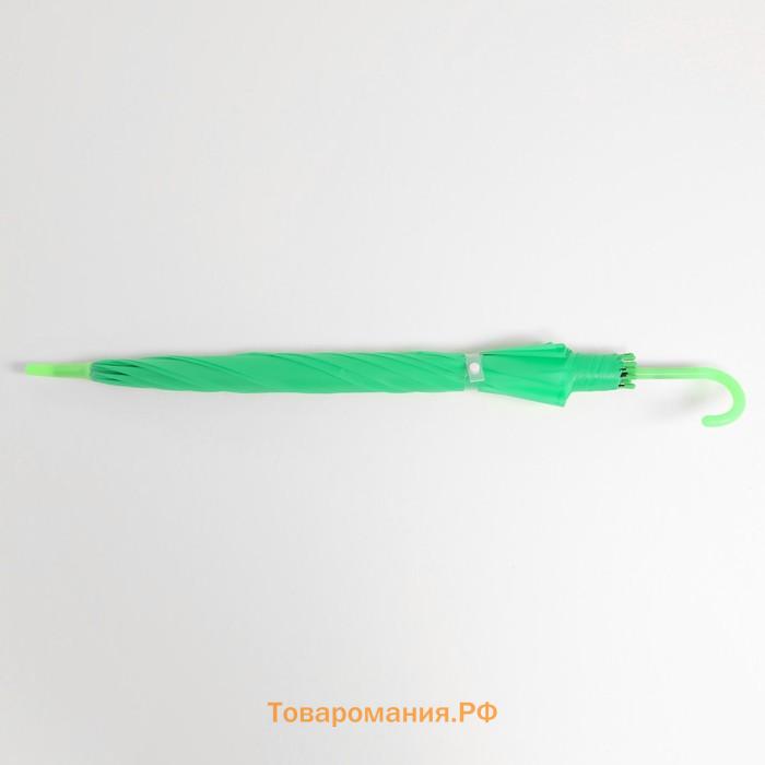 Зонт - трость полуавтоматический «Однотонный», 8 спиц, R = 46 см, цвет зелёный