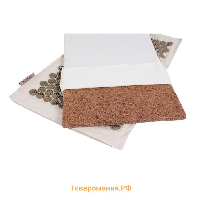 Набор акупунктурный Bradex Premium «Нирвана», 3 предмета: подушка, коврик, сумка, цвет коричневый