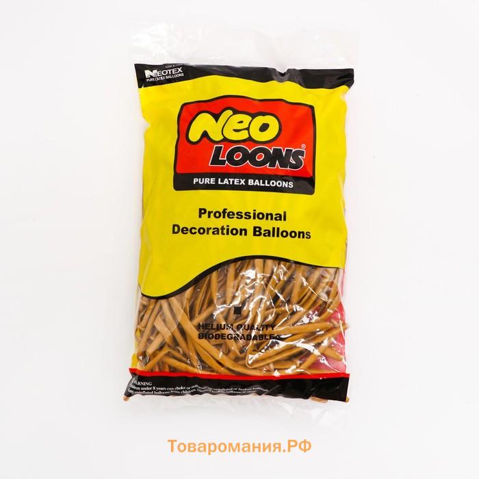 Воздушные шары для моделирования 125 см, d=2.5 см, 10 шт., перламутр, золотые