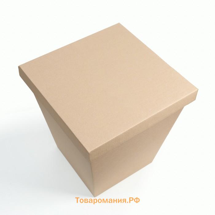 Дно для сборной коробки, для больших букетов, трапеция, бурая, 27×38×42 см