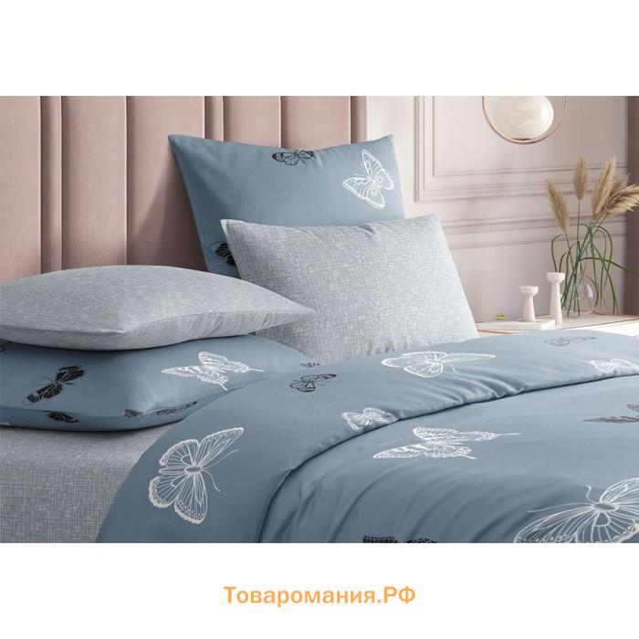 Постельное бельё 1.5 сп Black and white butterflies, размер 150х214 см, 143х215 см, 70х70 см - 2 шт