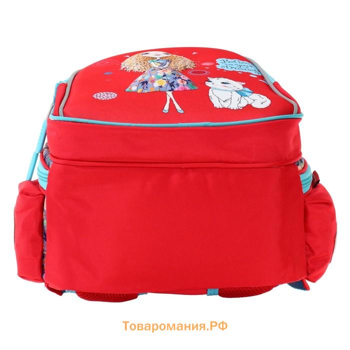 Рюкзак каркасный 39 х 29 х 17 см, Across, красный