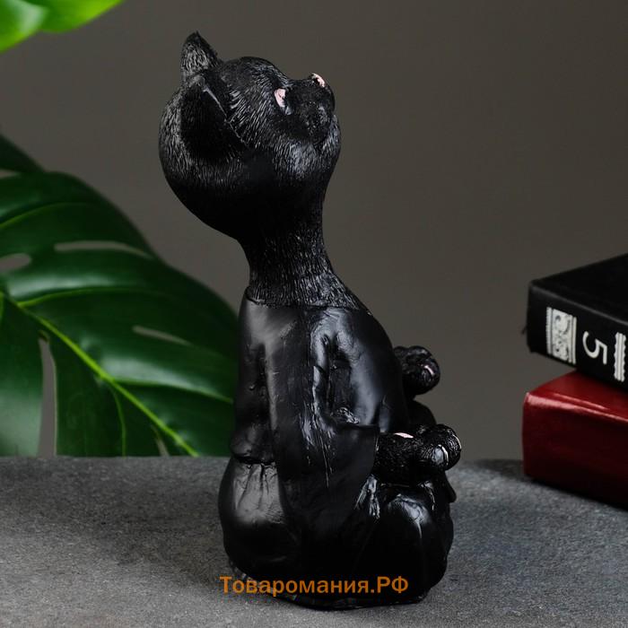 Фигура "Кошка йог" черная, 11х23х6см