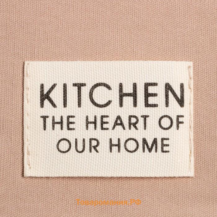 Полотенце кухонное «» Kitchen, 40×73 см, бежевое, хлопок 100%, саржа 220 г/м²