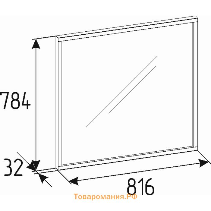 Зеркало навесное Nature 59, 816 × 32 × 784 мм, цвет дуб табачный сraft